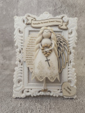 ANIOŁEK makrama W RAMCE OZDOBNEJ PAMIĄTKA Pierwszej Komuni Świętej PREZENT personalizowany