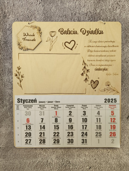 Kalendarz ze zdjeciem Dzień Babci i Dziadka wiszący lub magnes WZ1