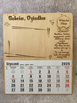 Kalendarz ze zdjeciem Dzień Babci i Dziadka wiszący lub magnes WZ2