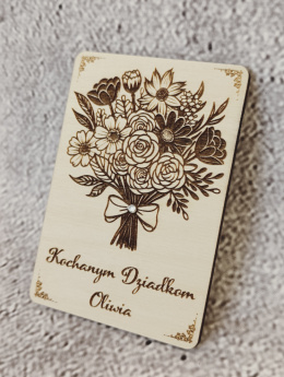 Magnes BUKIET KWIATÓW personalizowany Dzień Babci i Dziadka