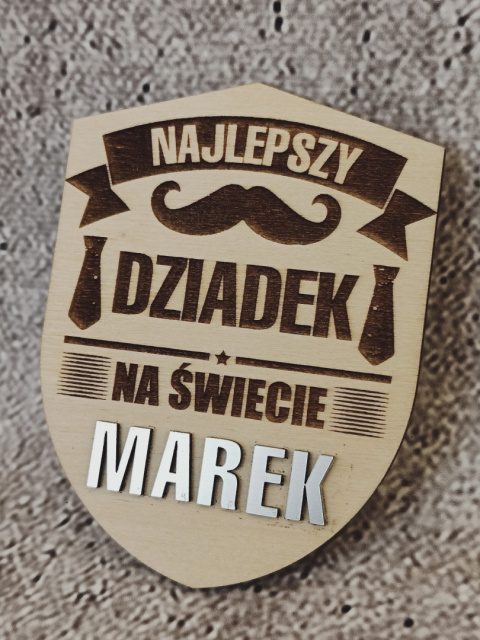 Magnes NAJLEPSZY DZIADEK NA ŚWIECIE personalizowany Dzień Dziadka