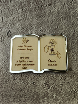 Podziękowanie dla gości Pierwsza Komunia księga plexi magnes