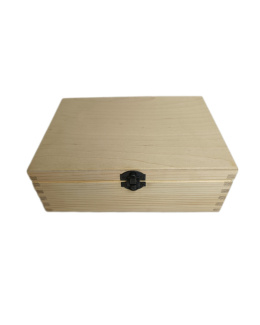 Pudełko drewniane 22cm x 16cm x 8cm 6 przegród Z ZAMKNIĘCIEM