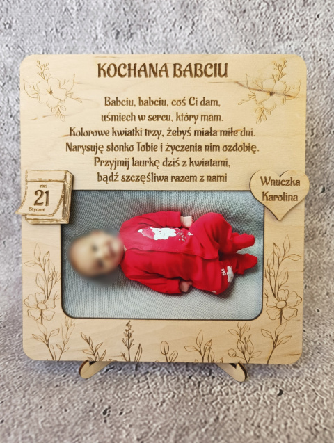 Ramka na Dzień babci i Dziadka z życzeniami, zdjęcie15x10