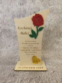 Statuetka na Dzień Babci personalizowana róża i serce podziękowanie