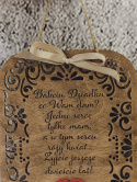 Zawieszka personalizowana AŻUROWA z wierszykiem na Dzień Babci i Dziadka