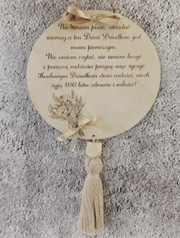 Zawieszka personalizowana z wierszykiem na Dzień Babci i Dziadka